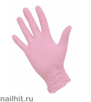 Перчатки Нитриловые Неопудренные Розовые 100шт (Размер XL) - фото 198304